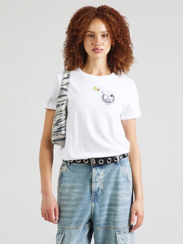 Tricou 'Snoppy Take Care' de la PRINCESS GOES HOLLYWOOD pe alb: față