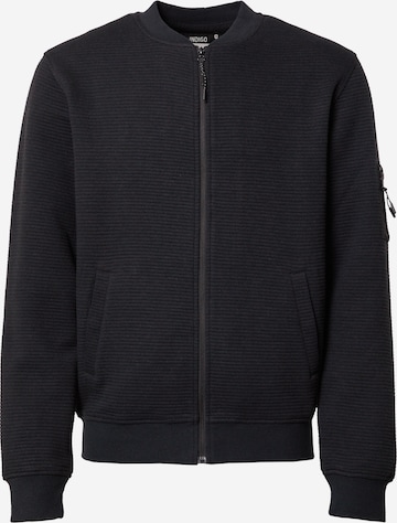 INDICODE JEANS Zip-Up Hoodie 'Lanyard' in Black: front