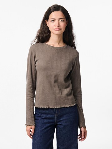 PIECES Shirt in Brown: front