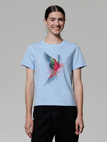 Watapparel Shirt ' Papagei ' in Blue: front