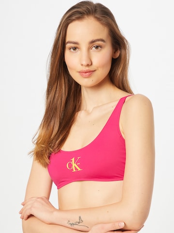 Calvin Klein Swimwear - Soutien Bustier Top de biquíni em rosa: frente