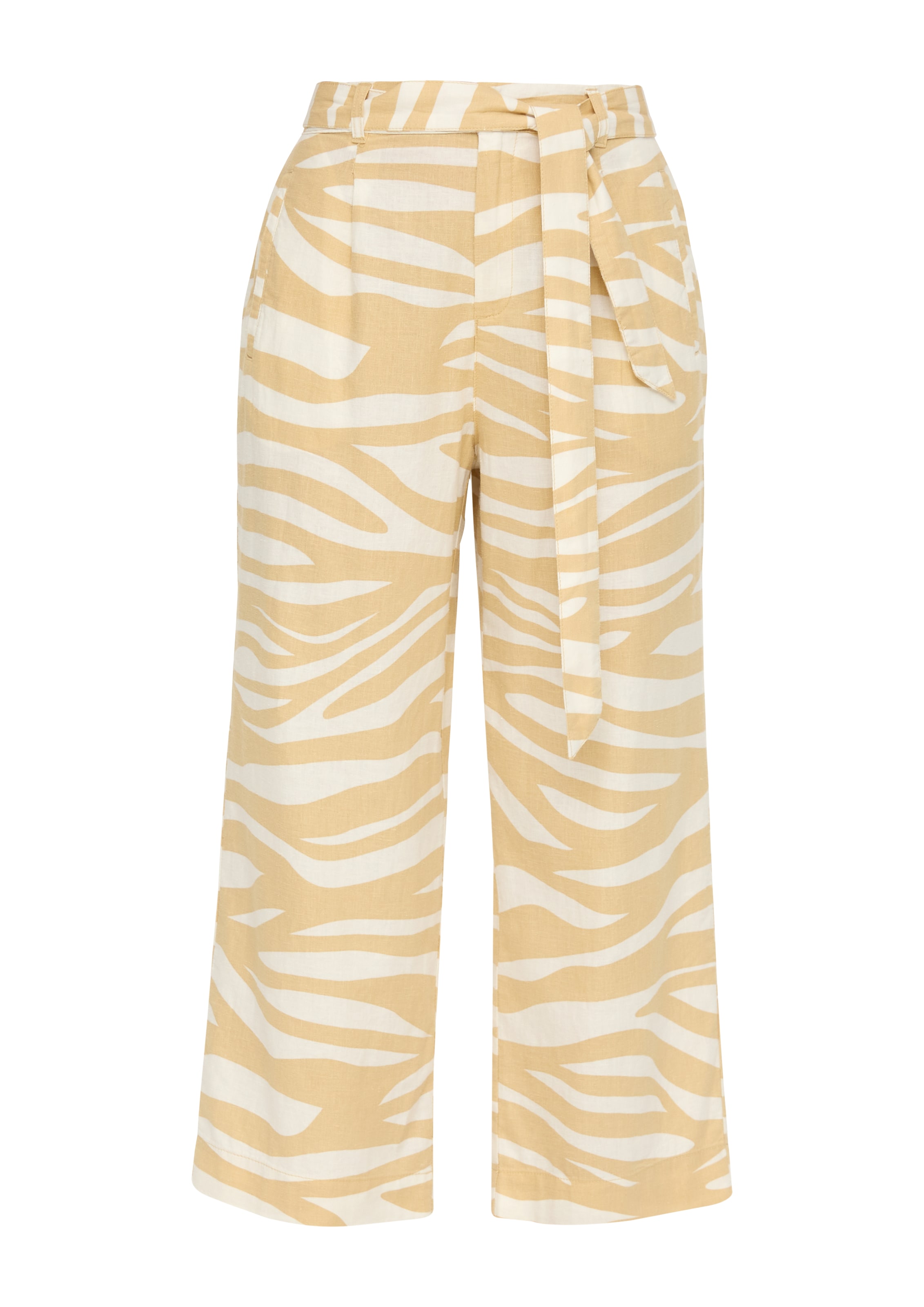 s.Oliver - Perna larga Calças em bege: frente