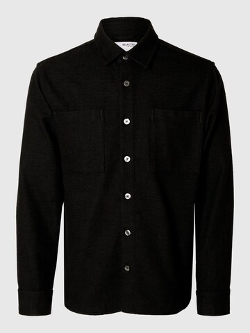 Coupe regular Chemise 'Twill' SELECTED en noir