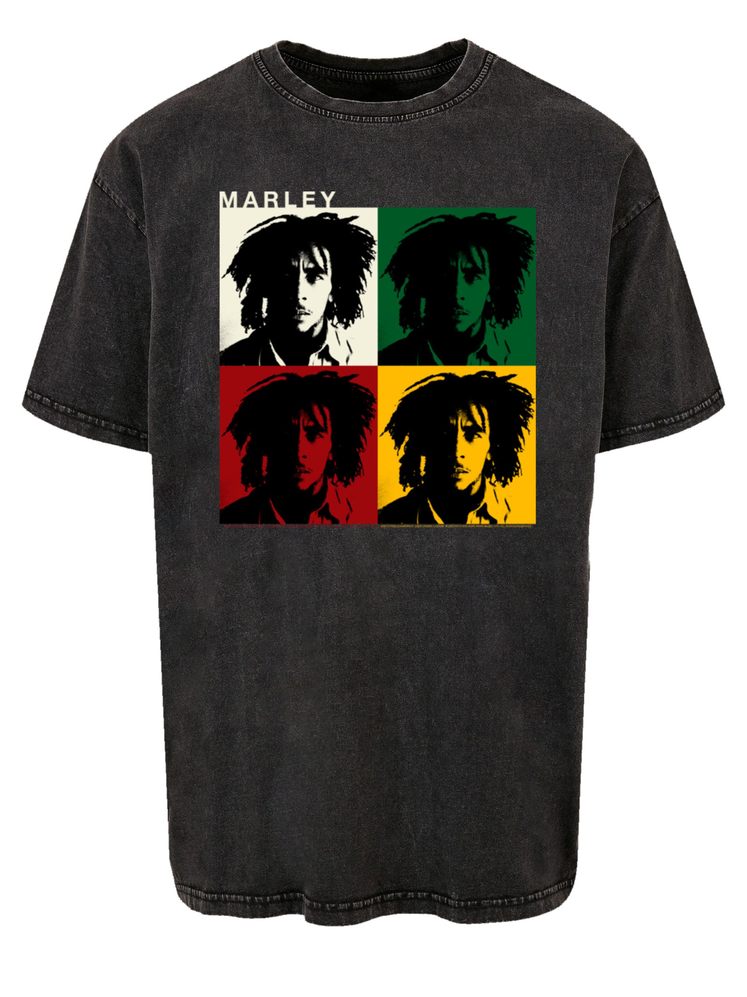 F4NT4STIC Shirt 'Bob Marley' in Schwarz: Vorderseite