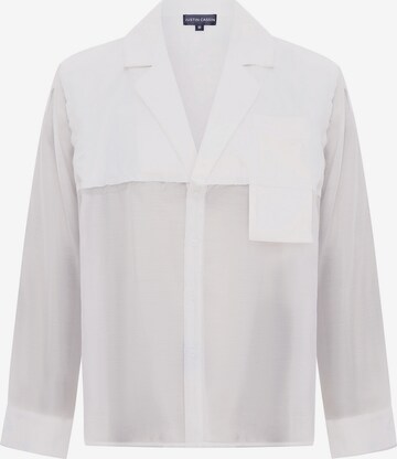 Justin Cassin Comfort fit Button Up Shirt ' Jesaja ' in White: front