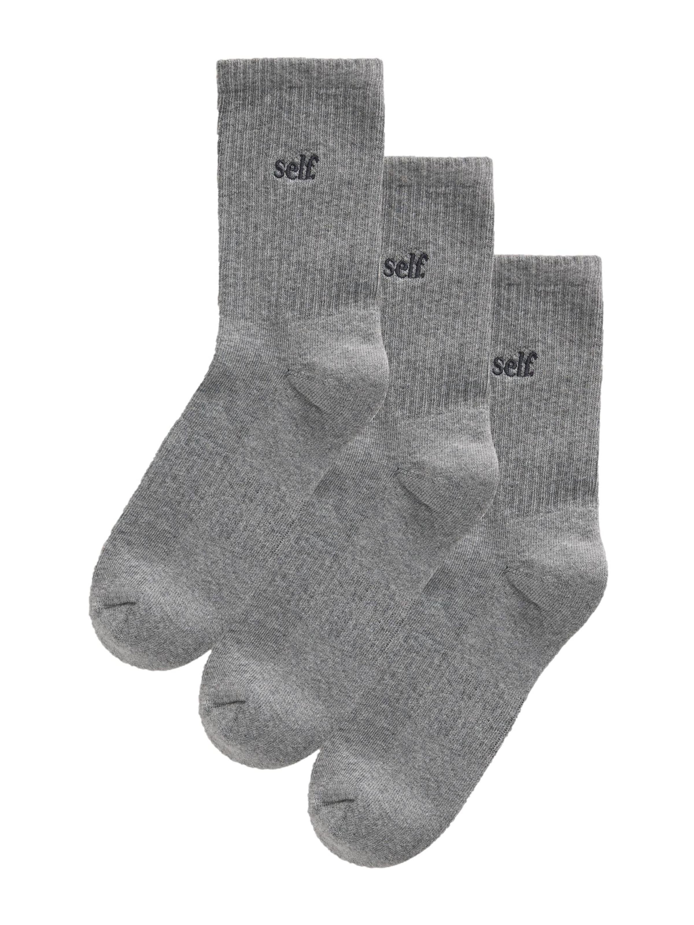 self. Socks in Grey: front
