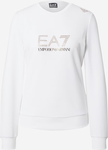 EA7 Emporio Armani Athletic Sweatshirt in White: front