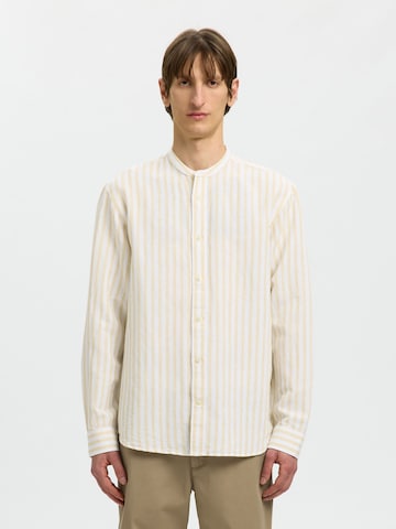 Chemise 'SLHClay' SELECTED en jaune : devant