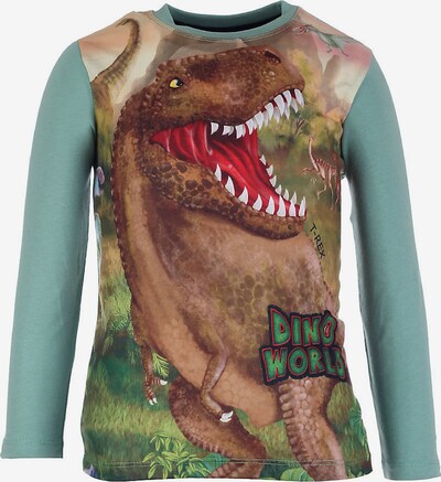 Dino World Shirt in türkis / hellbraun / mischfarben, Produktansicht