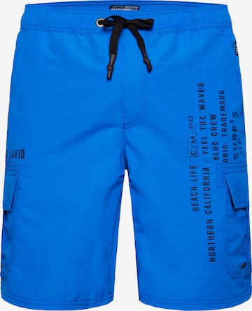 CAMP DAVID Board Shorts in Blue: front