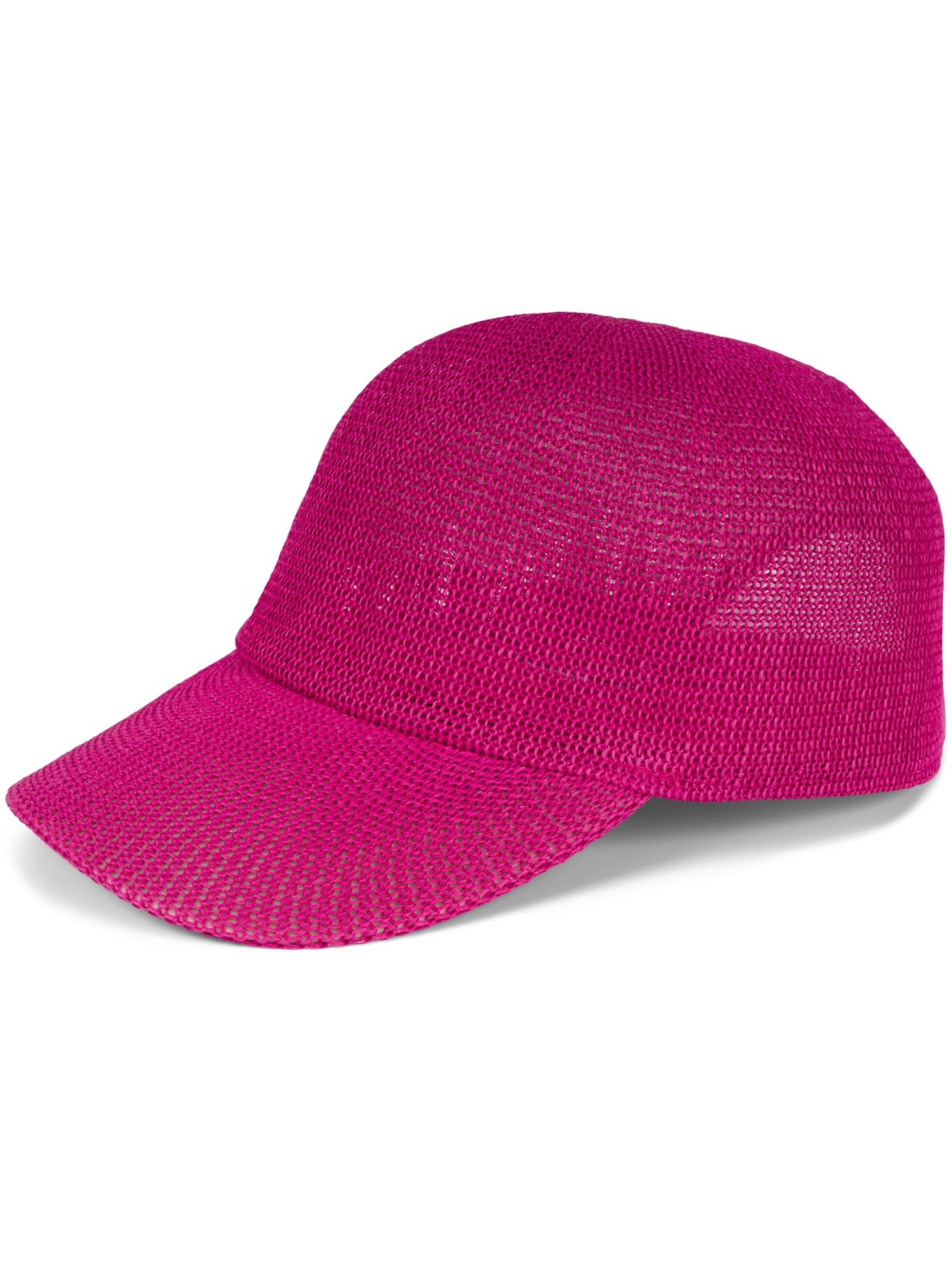 styleBREAKER Cap 'Papierstroh Baseball Cap' in Pink: front