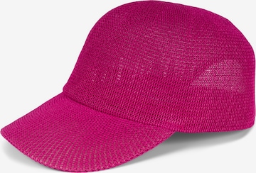 styleBREAKER Cap 'Papierstroh Baseball Cap' in Pink: front