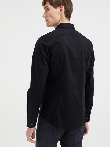 WE Fashion Slim fit Button Up Shirt in Black