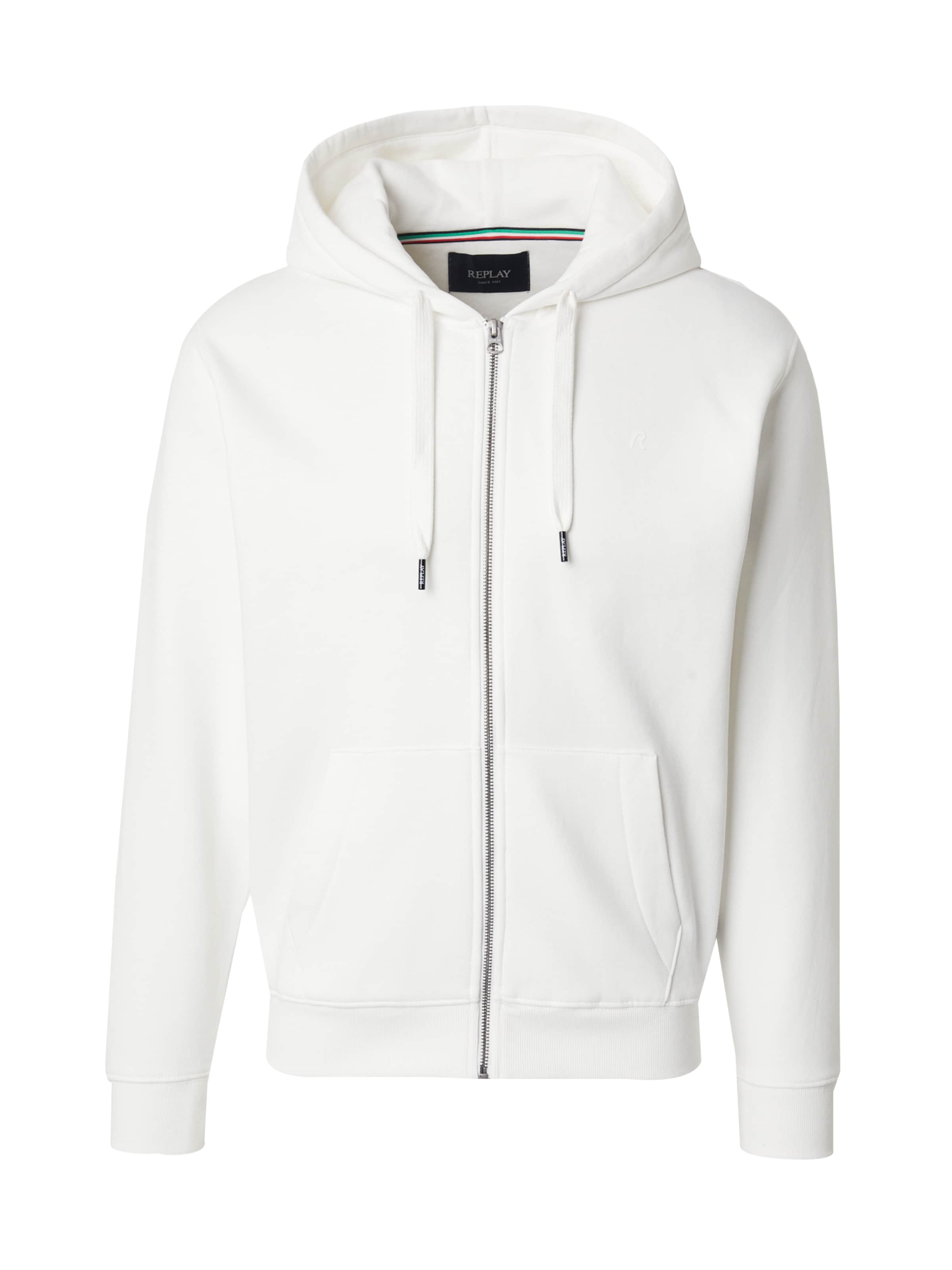 REPLAY Кофта на молнии в Белый: спереди