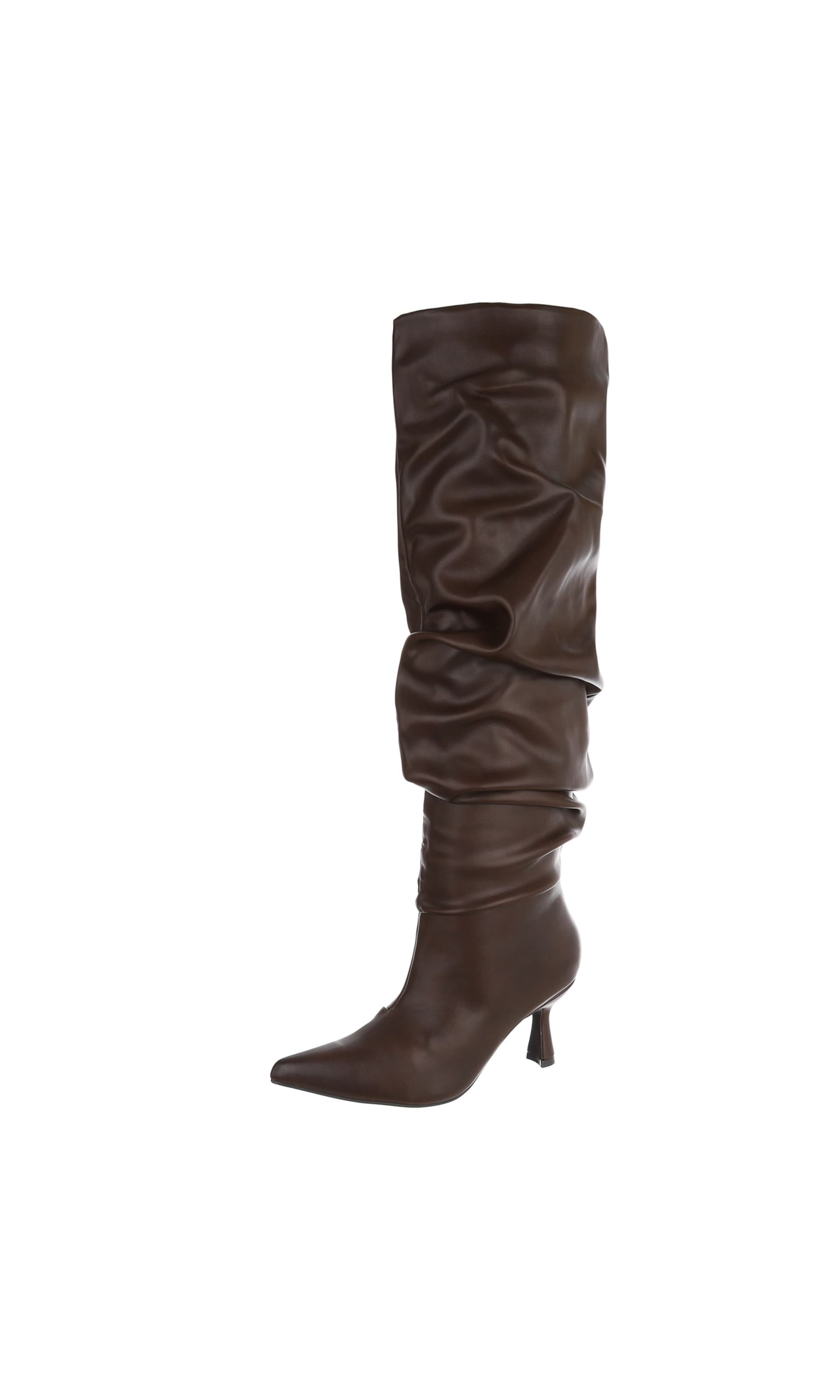 Ital-Design Overknees in Braun: Vorderseite