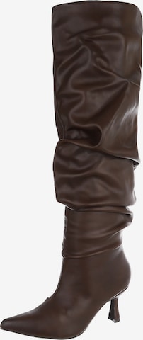 Ital-Design Overknees in Braun: Vorderseite