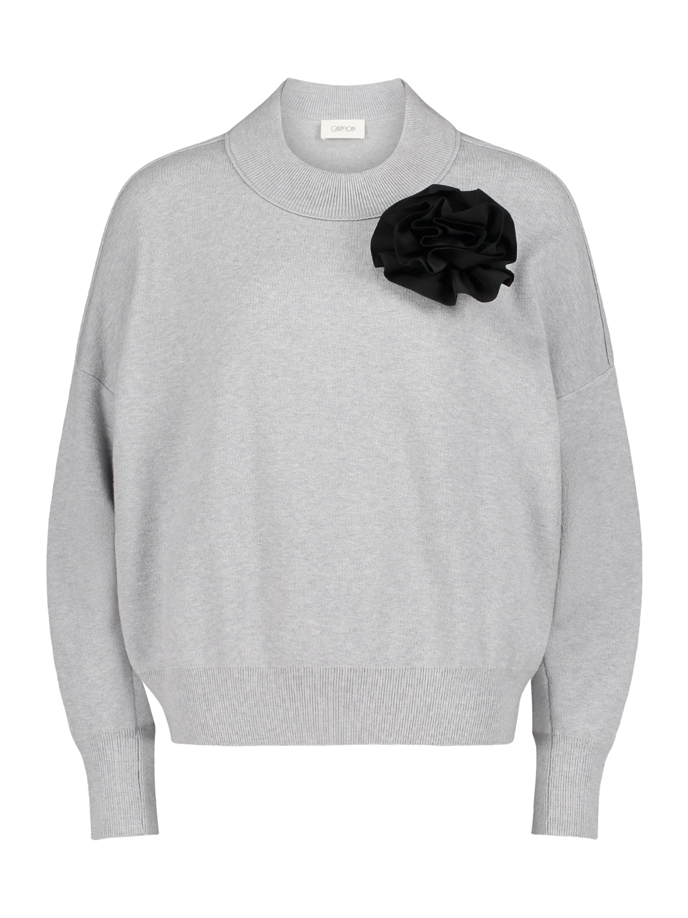 Cartoon Pullover in Grau: Vorderseite