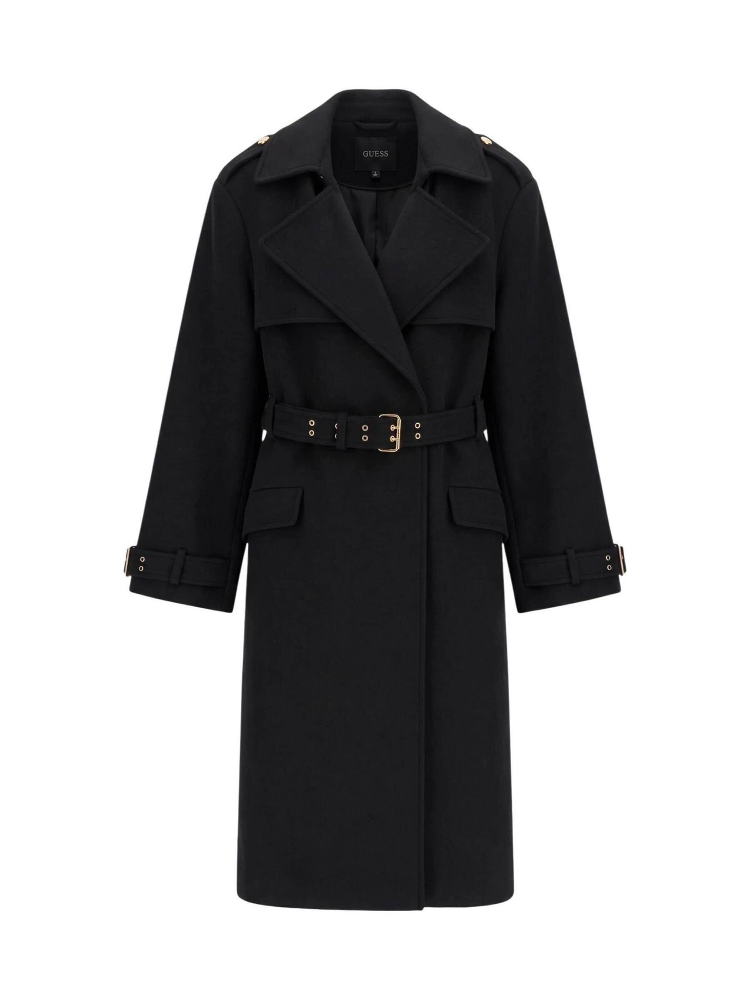 GUESS - Abrigo de invierno 'EVE MELTON TRENCH W6BL51 W4138' en negro