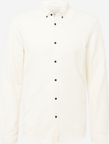 TOM TAILOR DENIM Button Up Shirt in Beige: front