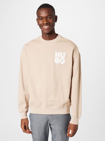 Sweat-shirt 'Daraz' HUGO en beige : devant