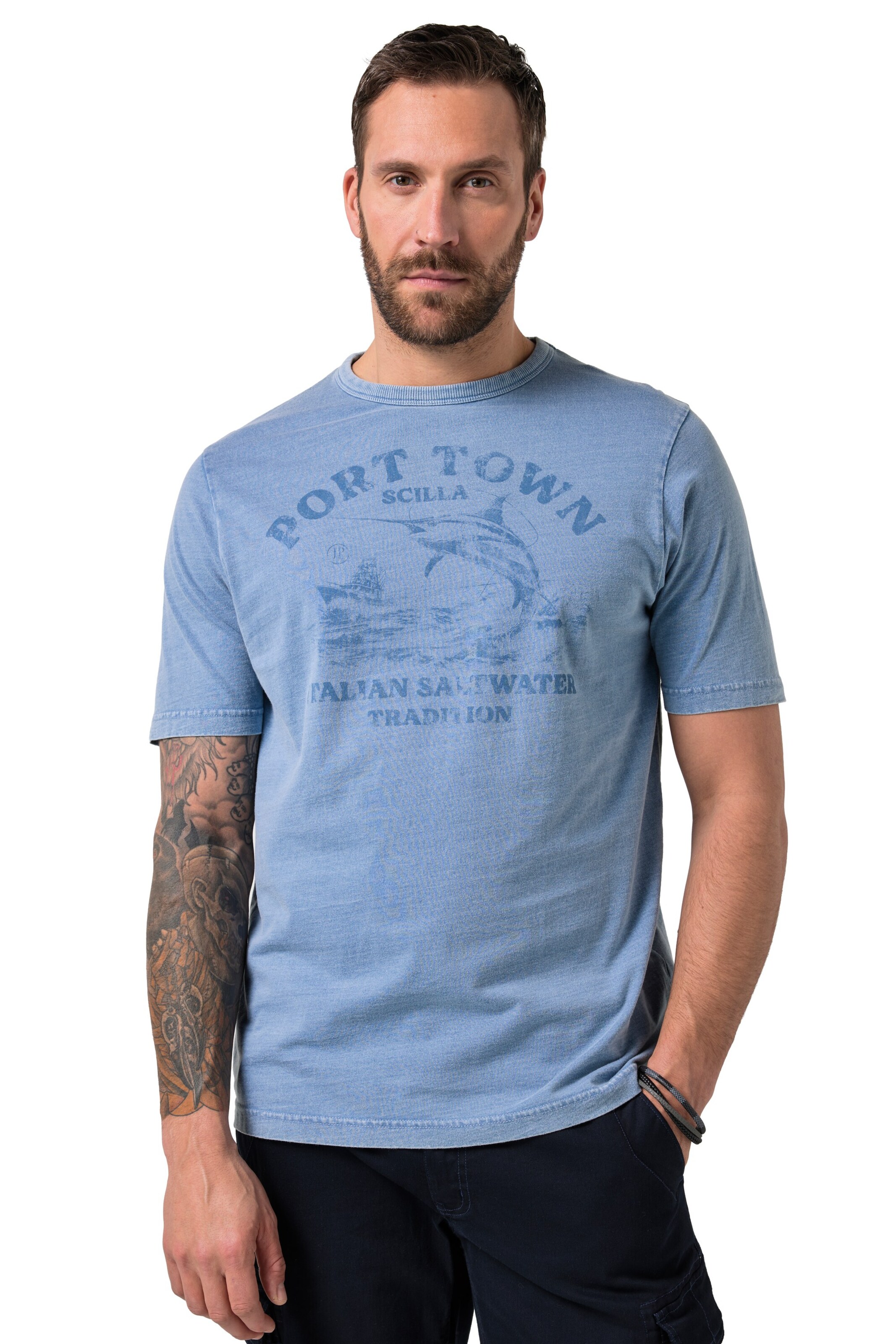 JP1880 Shirt in Blauw: voorkant