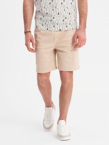 Ombre Regular Cargobroek in Beige: voorkant