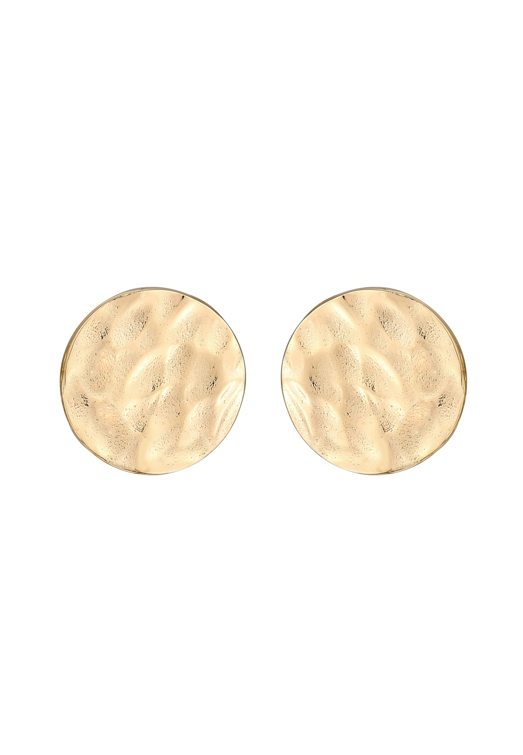 KUZZOI Ohrringe 375 Gold gehämmert in Gold