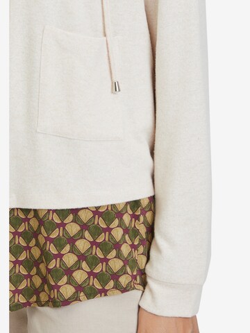 Cartoon Zip-Up Hoodie in Beige