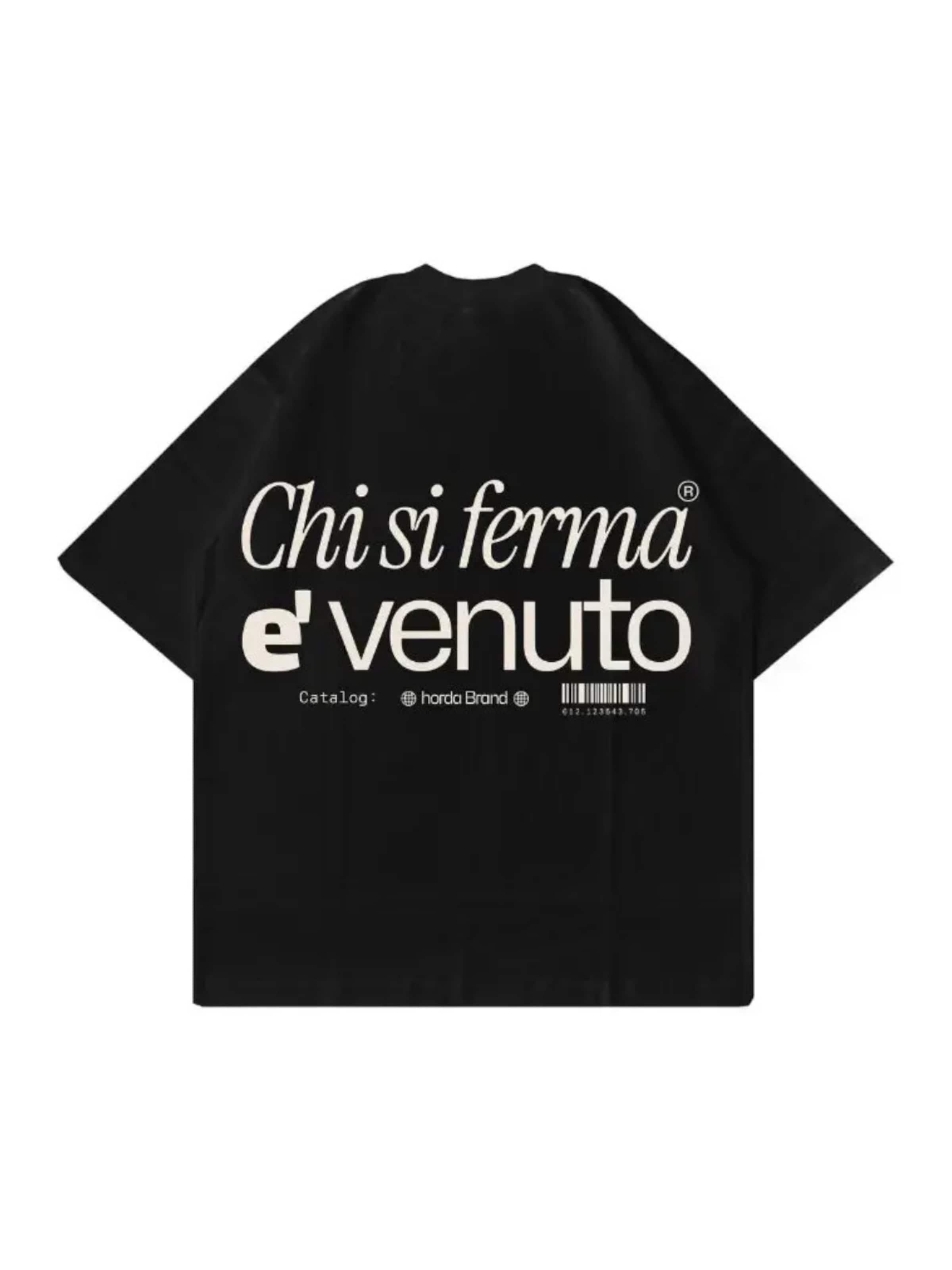 Maglietta 'T-Shirt 100% Cotone  Made in Italy | The Motion' di Horda in nero: frontale