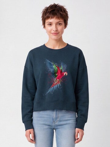 Watapparel Sweatshirt ' Papagei ' in Green: front