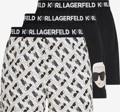 Karl Lagerfeld Boksershorts i ecru / svart / hvit, Produktvisning