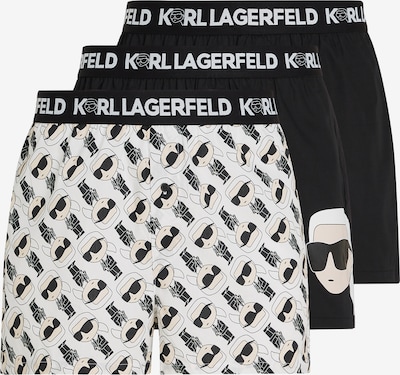 Karl Lagerfeld Boxers em ecru / preto / branco, Vista do produto
