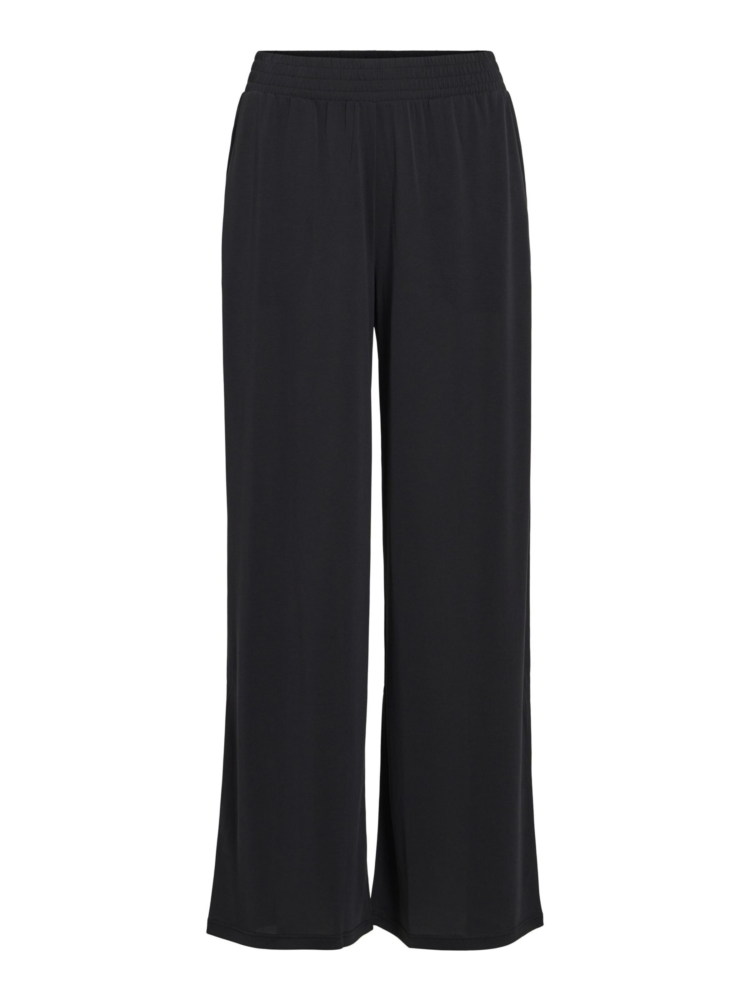 VILA Wide leg Broek in Zwart: voorkant