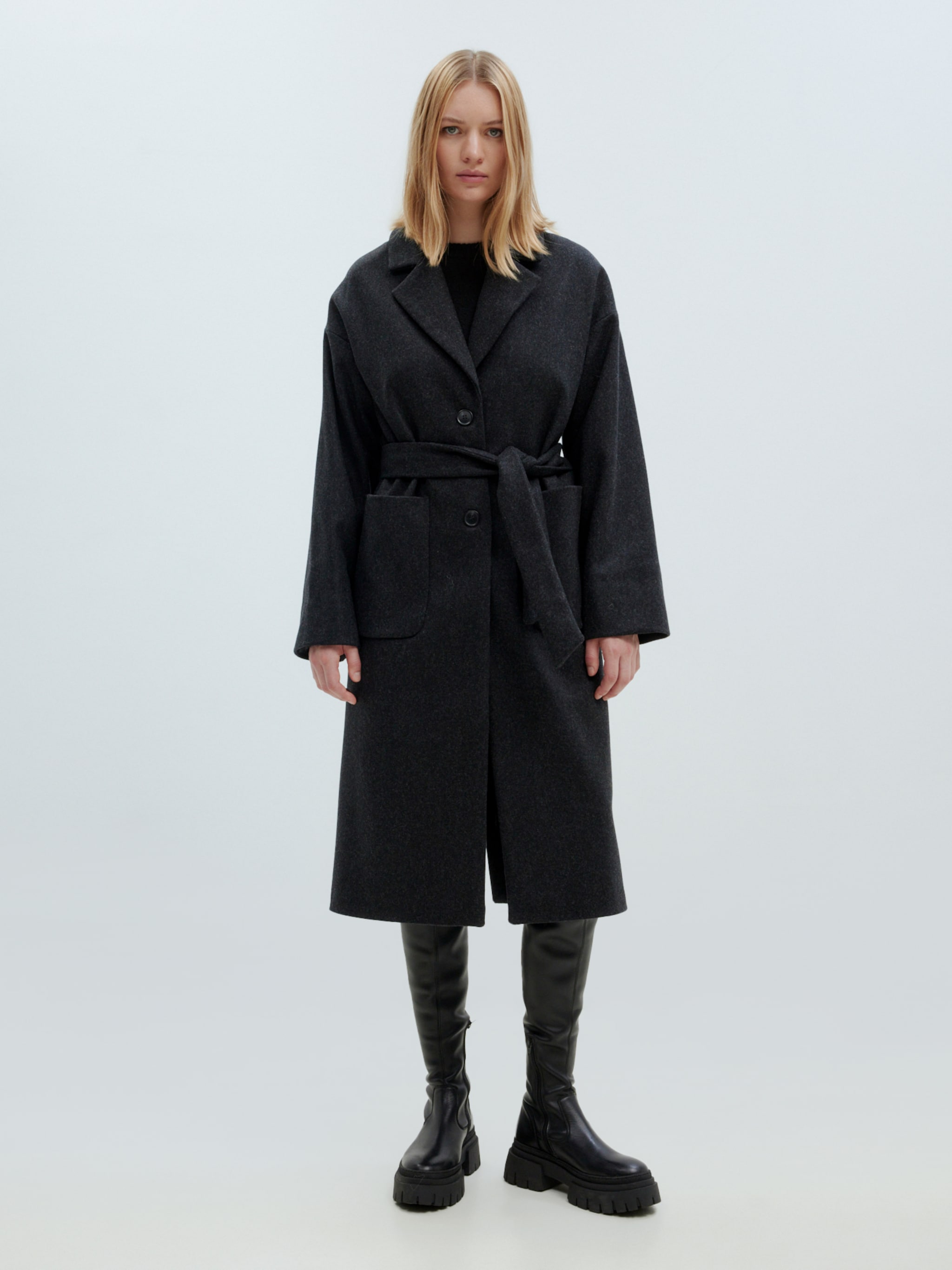 EDITED Produits Manteau mi-saison 'Santo' anthracite