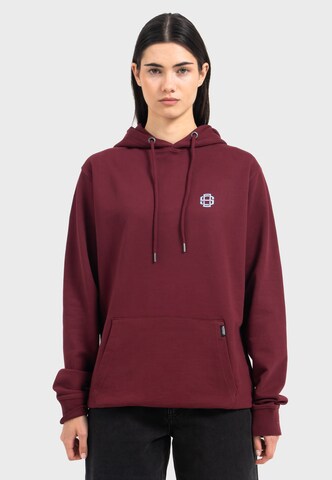 Oldskull Hoodie 'Retro Pixel Wave Logo Graphic' in Rot