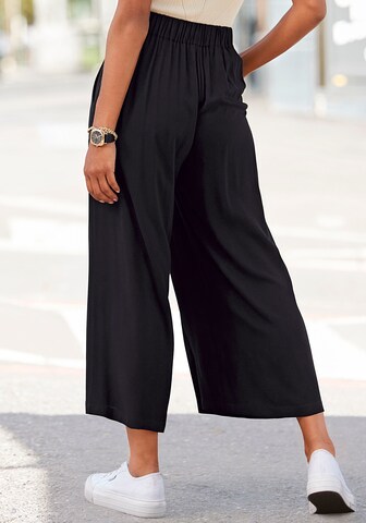 LASCANA Wide leg Trousers with creases in Black