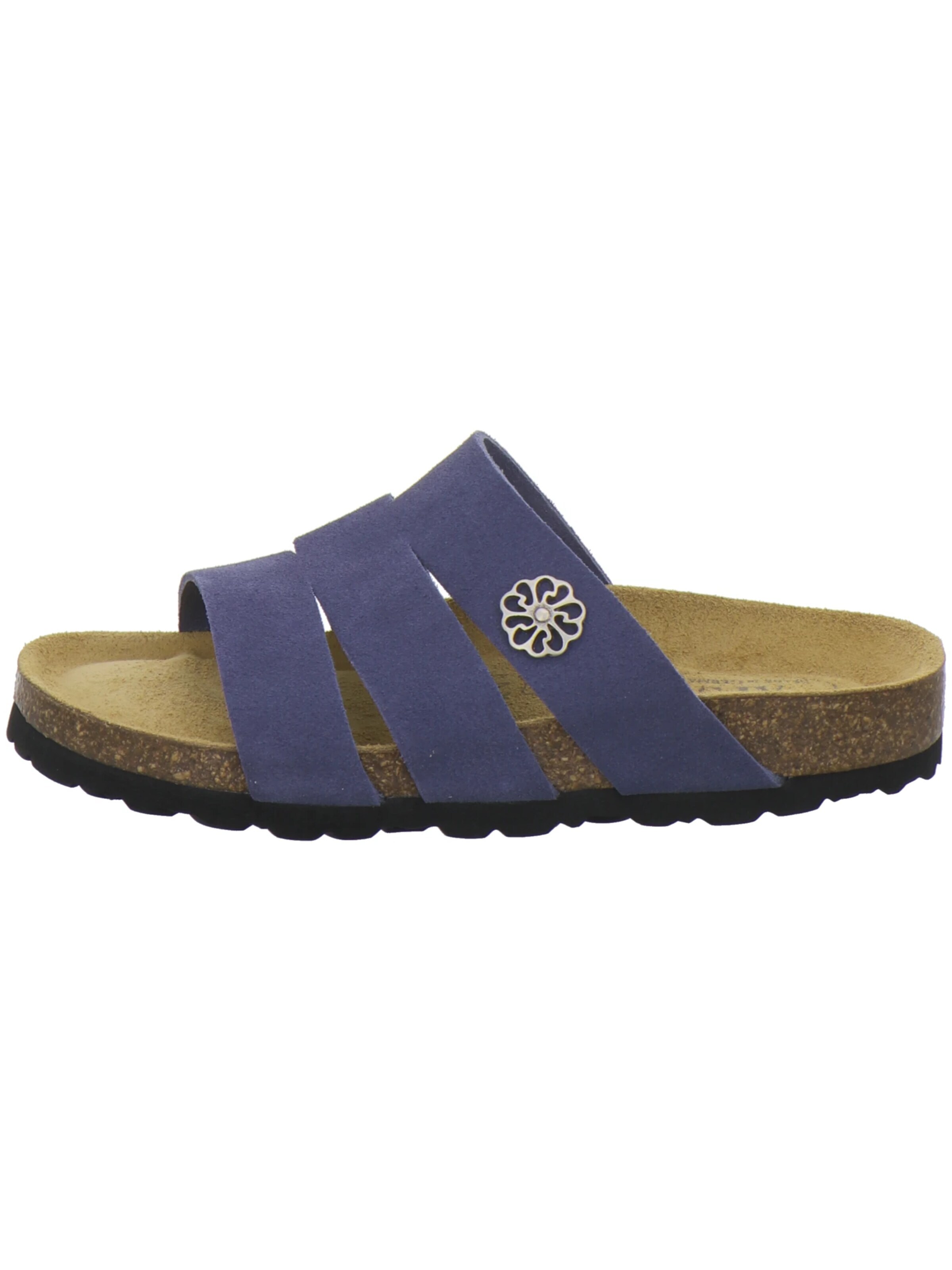 AFS-Schuhe - Zapatos abiertos 'Pantoletten Damen azzurro Veloursleder' en azul