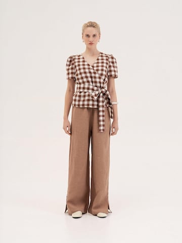 AmourLinen Blouse 'Elisa' in Brown
