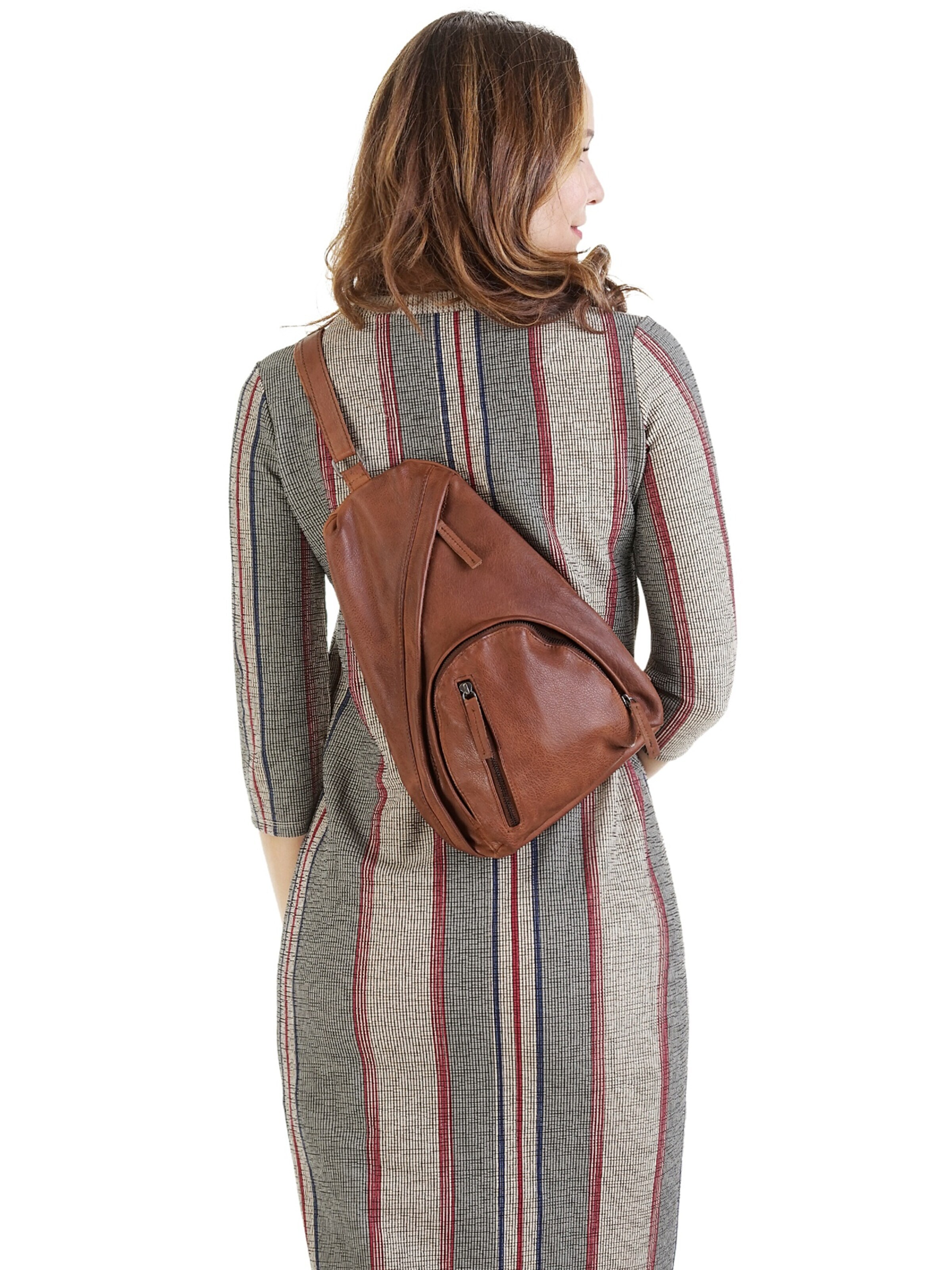 Sac à bandoulière wou wou en marron : devant