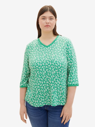 Tom Tailor Women + Shirt in Groen: voorkant