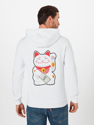 Mister Tee Sweatshirt 'Waving Cat' in Wit