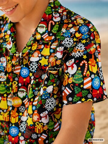 Regular fit Camicia 'Christmas Allover' di King Kameha in colori misti