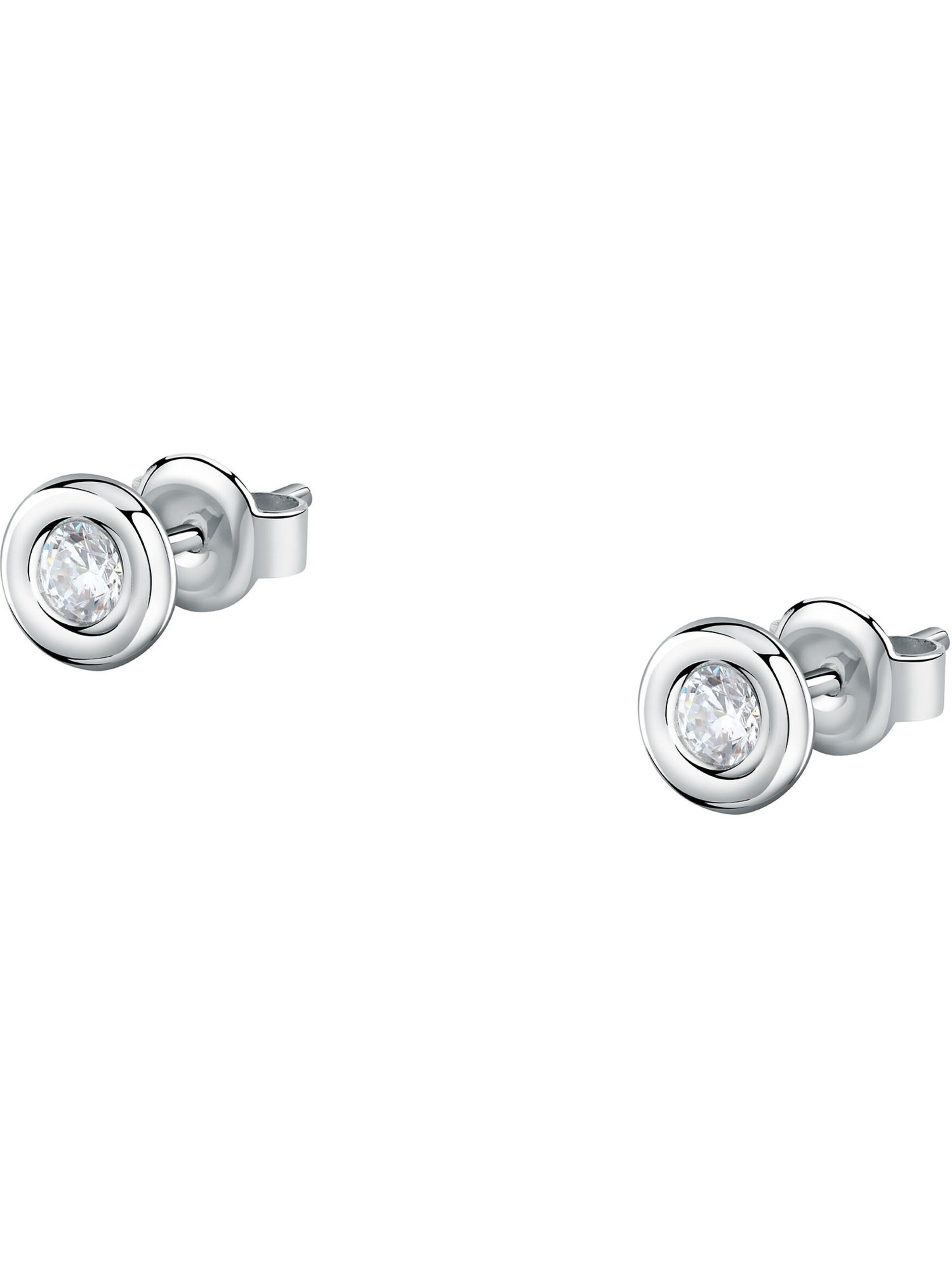 Live Diamond Earrings in Silver: front