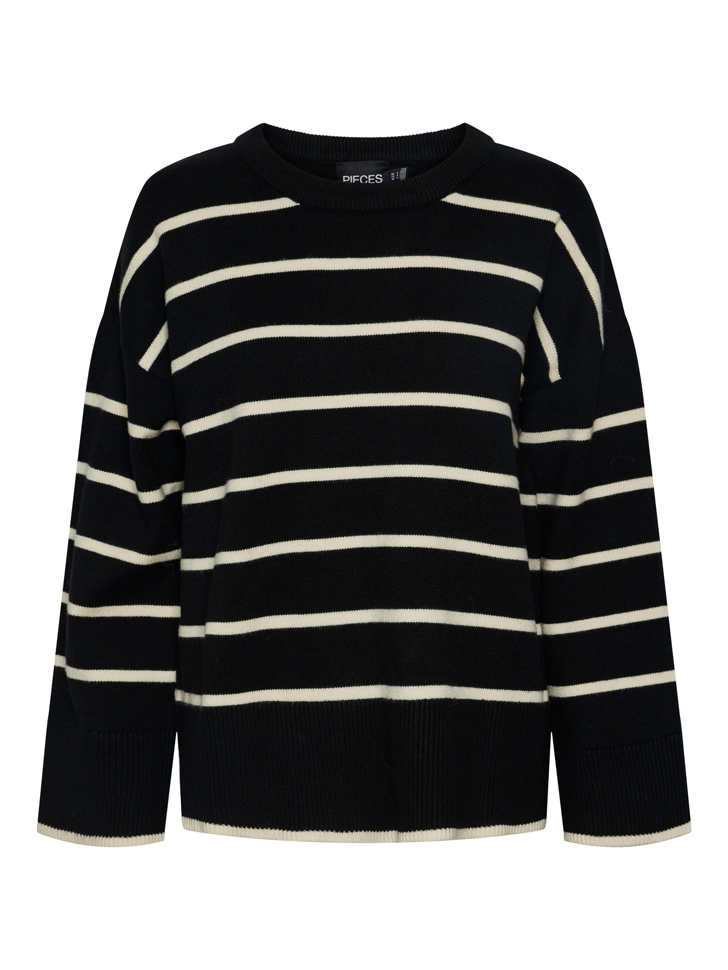 PIECES Sweter 'Mathilde' w kolorze czarny: przód