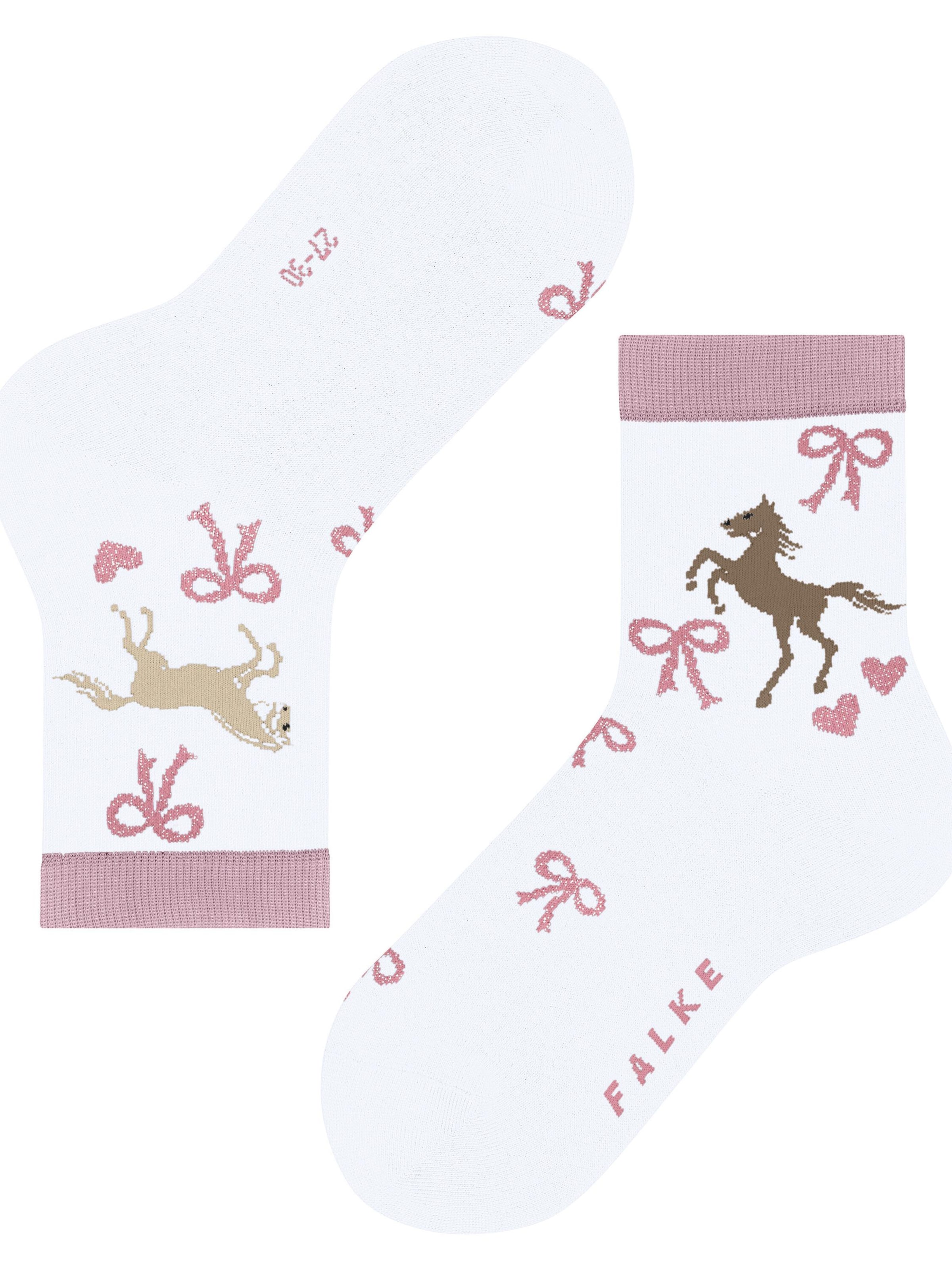 FALKE Socks 'Western Horses' in White: front