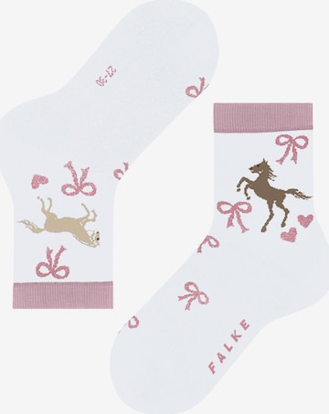 FALKE Socks 'Western Horses' in White: front