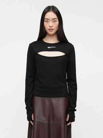 KARL LAGERFELD JEANS - Camiseta en negro: frente