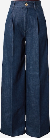 TOMMY HILFIGER - Pierna ancha Pantalón vaquero plisado en azul: frente