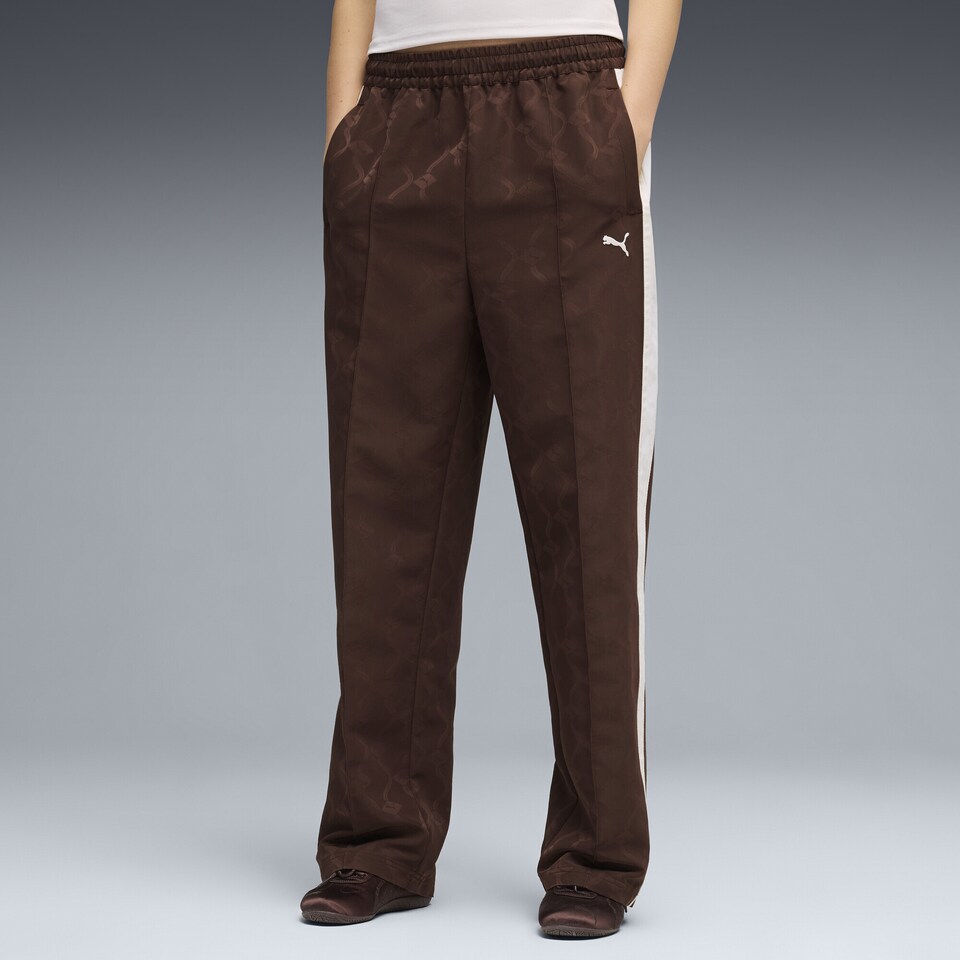 Largi Pantaloni 'T7' de la PUMA pe maro: față