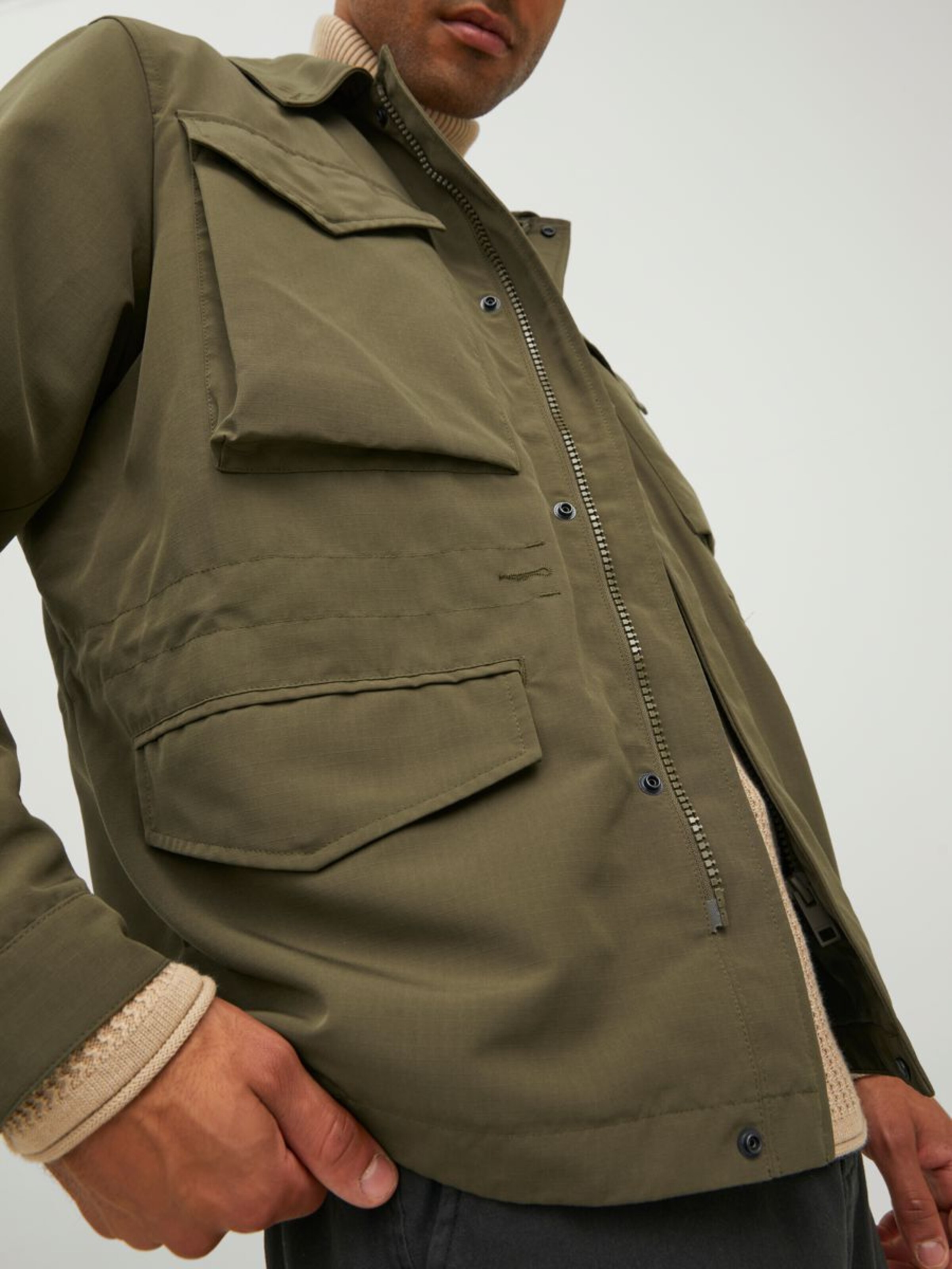 JACK JONES Between season jacket CONNOR in Brown ABOUT YOU